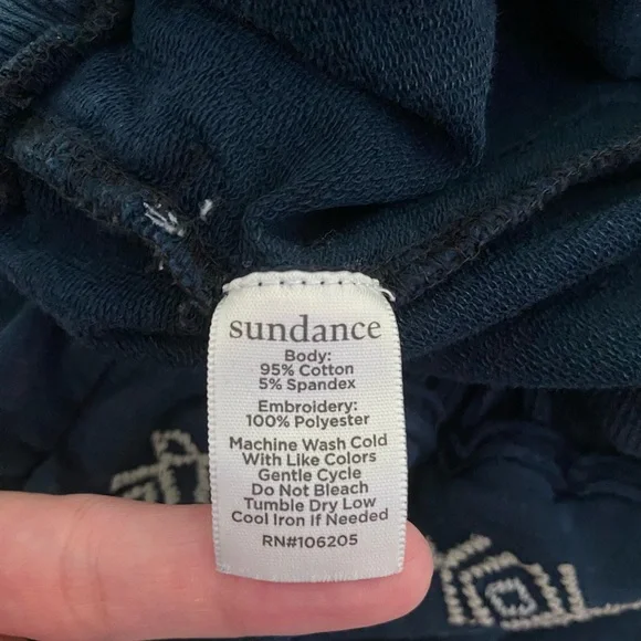 Sundance Faded Fields Jogger Pants Floral Embroidery Size Large Boho - Picture 8 of 8